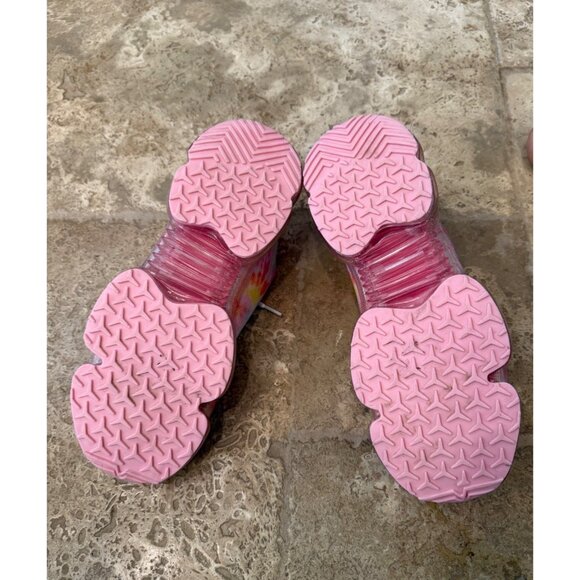 Tie-Dye Sketchers Freewalk Foam Fit Sneakers With Clear Sole & Lace-Up Design Sz - Picture 9 of 9